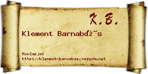 Klement Barnabás névjegykártya