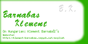 barnabas klement business card